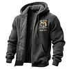 Men's Vintage Route 66 Road Trip Fleece Pocket Full Zip Long Sleeve Hoodie Jacket by Inlyline