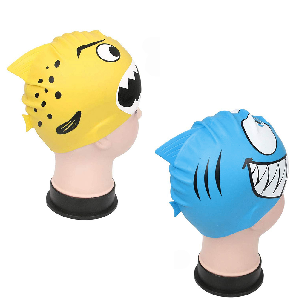 

Swimming Cap Elastic Kids Cartoon Animal Soft Head Protect Swim Pool Hats, Blue, 501 Original
