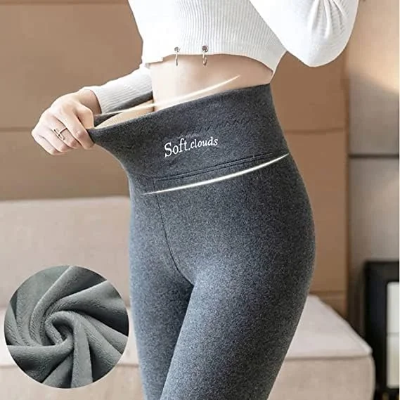 Soft Clouds Leggings Casual Warm Winter Solid Pants