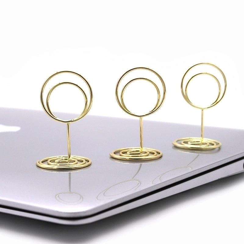 1 Piece Geometric Solid Color Class Learning Daily Metal Minimalist Place Card Holder