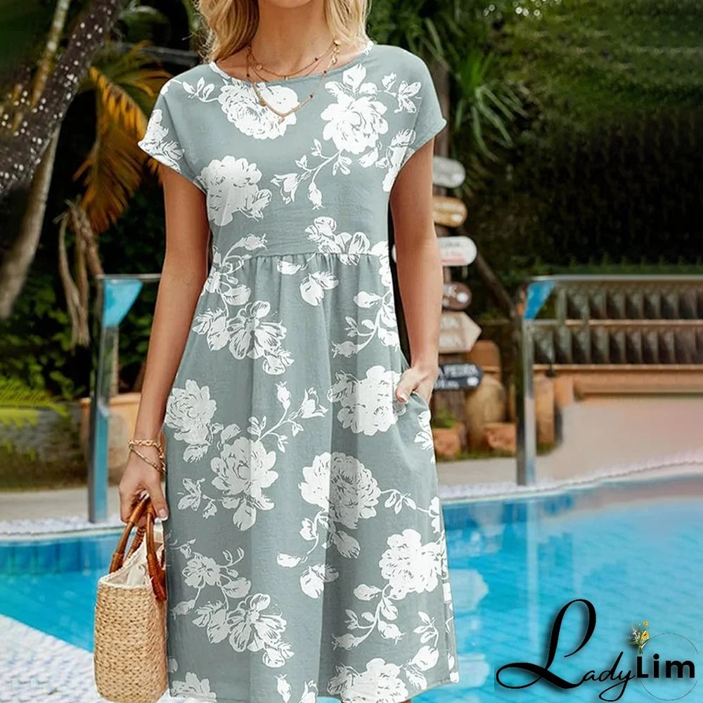 Casual Floral Print Dress