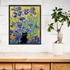 Van Gogh Irises And Black Cat-11CT Stamped Cross Stitch 40*50cm/15.75*19.69in