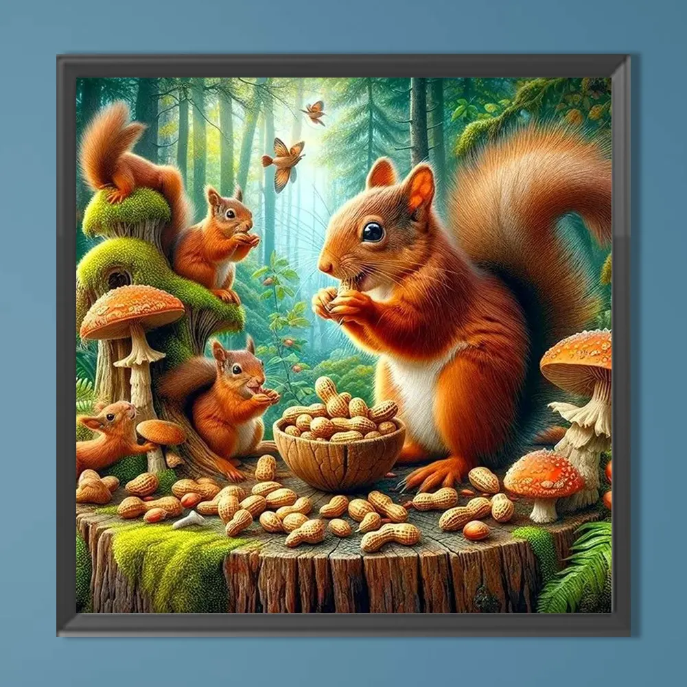 Diamond Painting - Full Round Drill - Autumn Squirrel(Canvas|40*40cm)