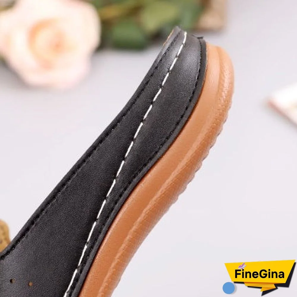 Women's Summer Wedge Hollow Pattern Retro Outdoor Slippers