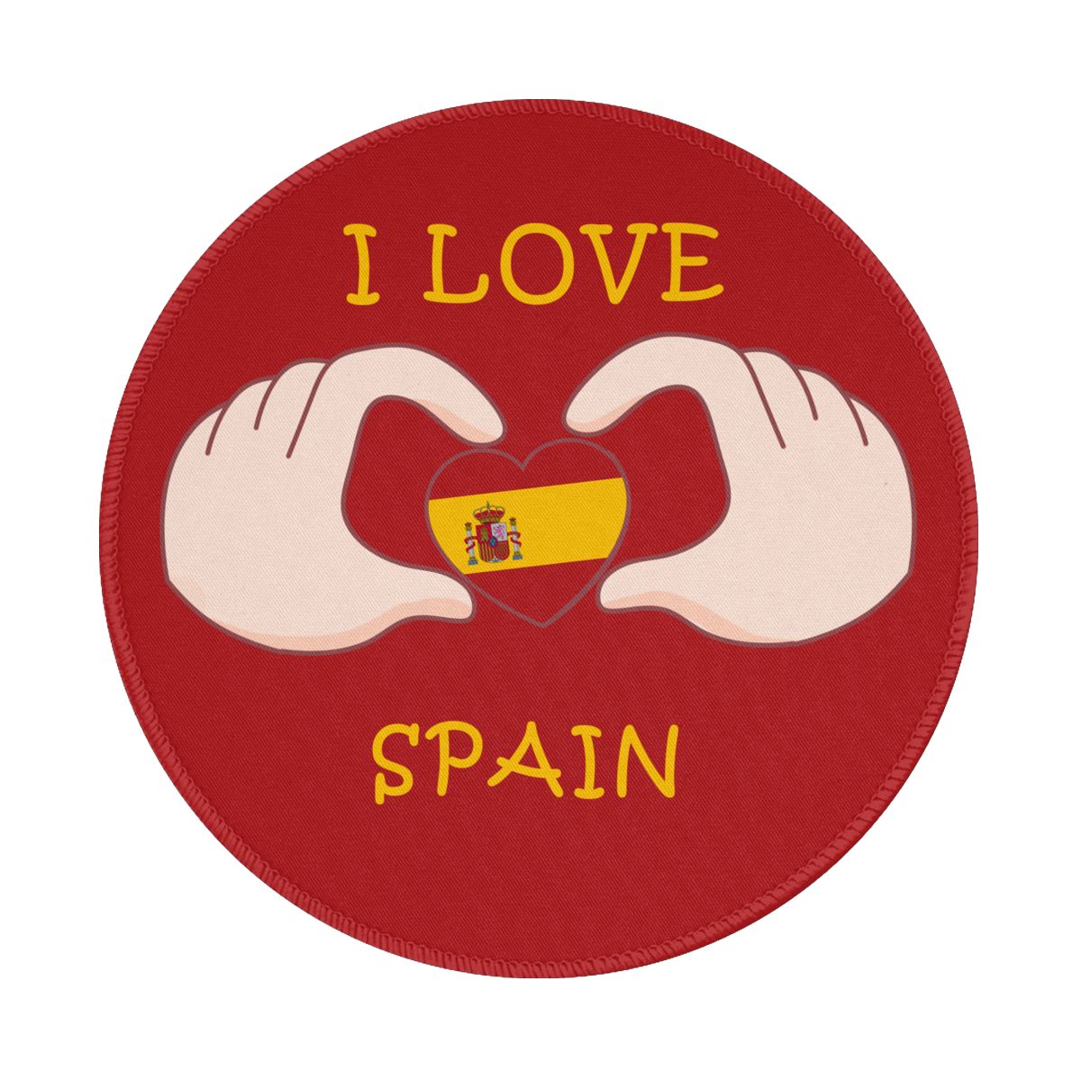 I Love Spain Non-Slip Rubber Round Mouse Pad