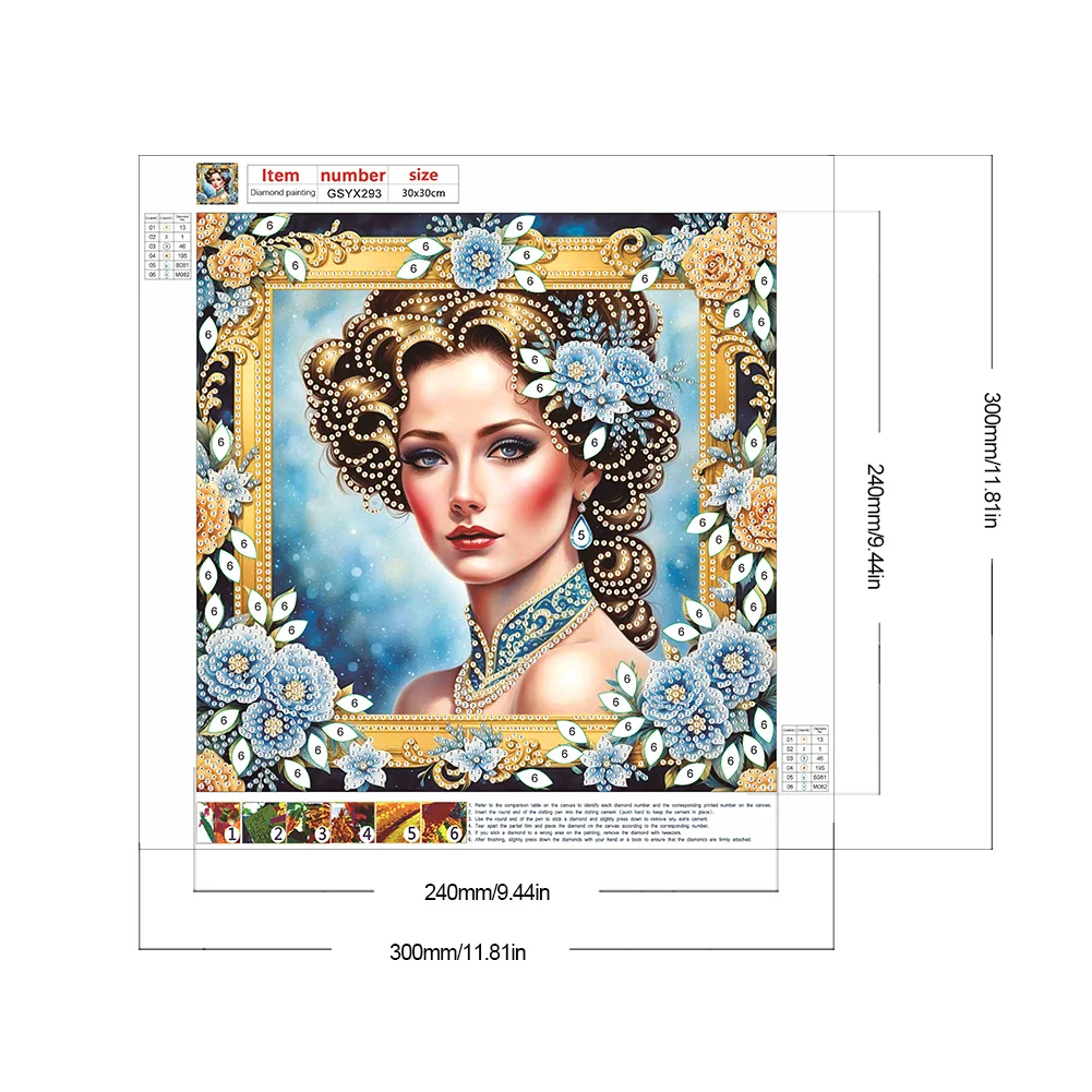 Diamond Painting - Partial Special Shaped Drill - Fashion Lady(Canvas|30*30cm)