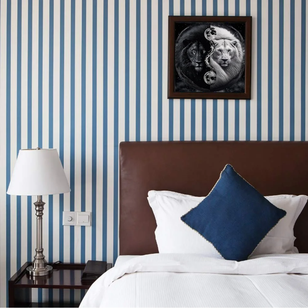 Diamond Painting - Full Round Drill - Yin Yang Lion(30*30cm)