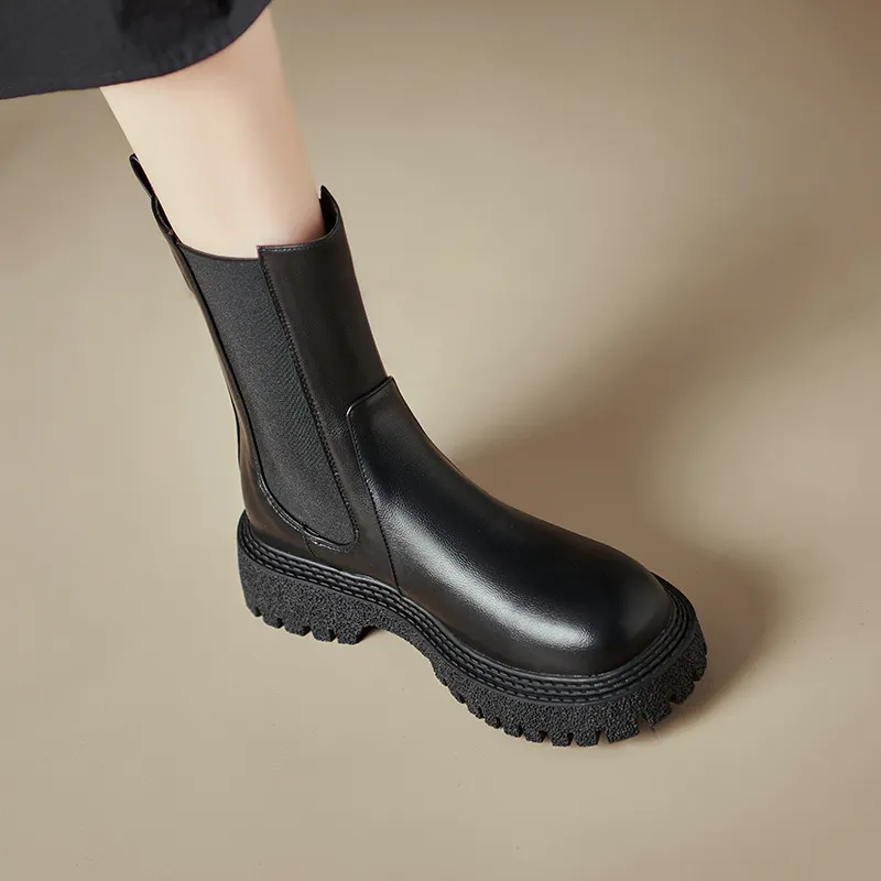 Yyvonne Yyvonne Plus Size Boots Casual Platform Ankle Boots Women's Chelsea Boots Autumn And Winter New Women's Boots