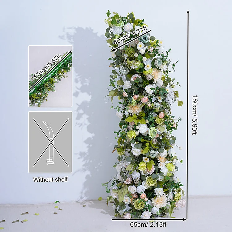 A863918 Champagne Floral Arrangement Decor Horn Arch Frame