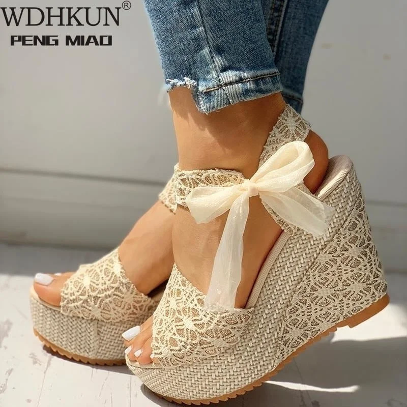 Women Fashion Summer Platform Wedge Sandals Ankle Strap Fish Mouth Espadrilles Sandals Sandalias Femininas Sandalen Sandales