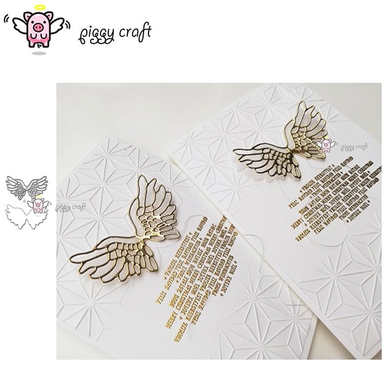 Piggy Craft metal cutting dies cut die mold Angel wings decoration Scrapbook paper craft knife mould blade punch stencils dies