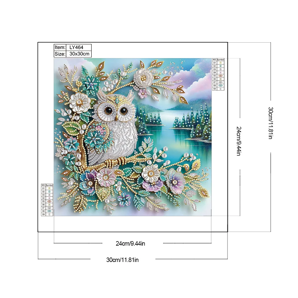 Diamond Painting - Partial Special Shaped Drill - Owl(Canvas|30*30cm)