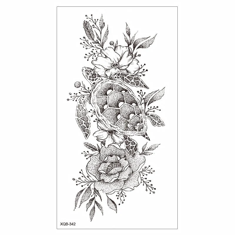 Waterproof Tattoo Sticker Temporary Tattoo Black Rose Tattoo Leg Chest Arm Tattoo Man Woman Tattoo Skin Tattoo Art Tatouage TaTy 712