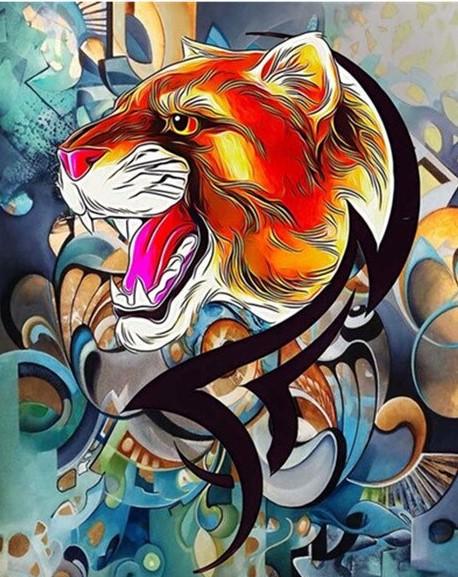

Abstract Background Tiger – Paint By Numbers - 40*50CM, 501 Original