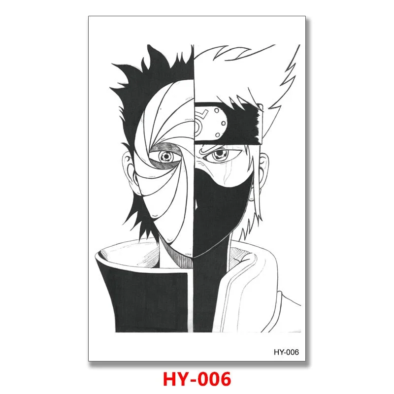 Ninja Anime Waterproof Long-lasting Simulation Tattoo Sasuke Itachi Obito Penn Flower Arm Temporary Fake Tattoo Sticker