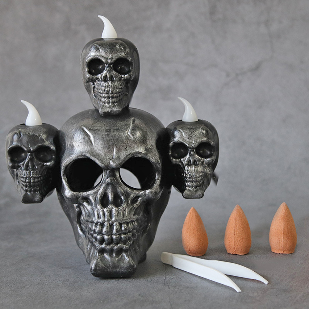 

Halloween Horror Skull Head Lamp LED Electronic Candle Light with Smoke, 501 Original