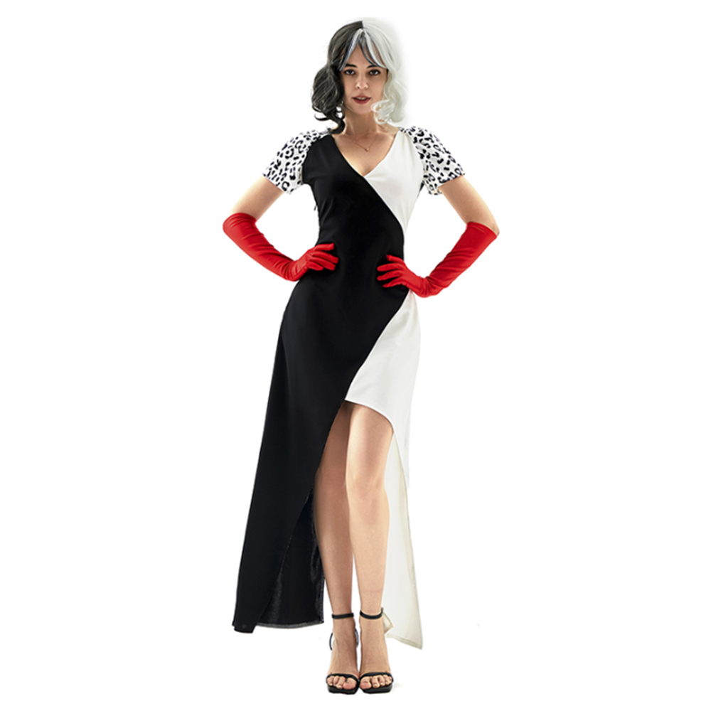 Movie Cruella Cosplay Costume Outfits Halloween Carnival Party Suit