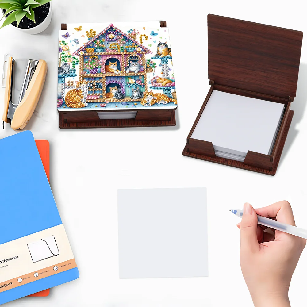 DIY Cat Diamond Painting Note Box Paper 160 Sheets of Paper for DIY Art Craft