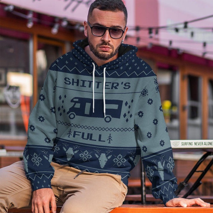 Unisex Blue Ugly Christmas Sweaters 3D Print Hoodies