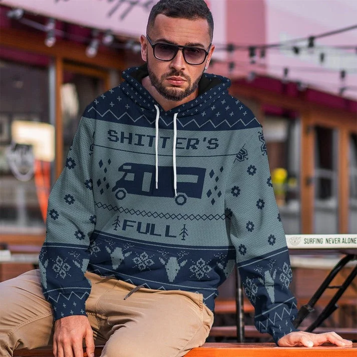 Unisex Blue Ugly Christmas Sweaters 3D Print Hoodies