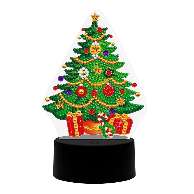 DIY Arbre de Noël Diamant Peinture LED Lumière Broderie Home Night Lamp