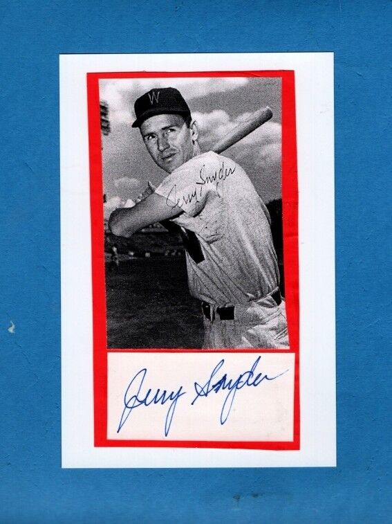 1955 JERRY SNYDER-WASHINGTON SENATORS AUTOGRAPHED CUT W/POSTCARD SIZED Photo Poster painting