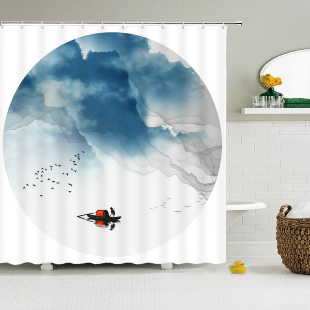 

Shower Curtain – landscape flower bird-180*180cm, 501 Original