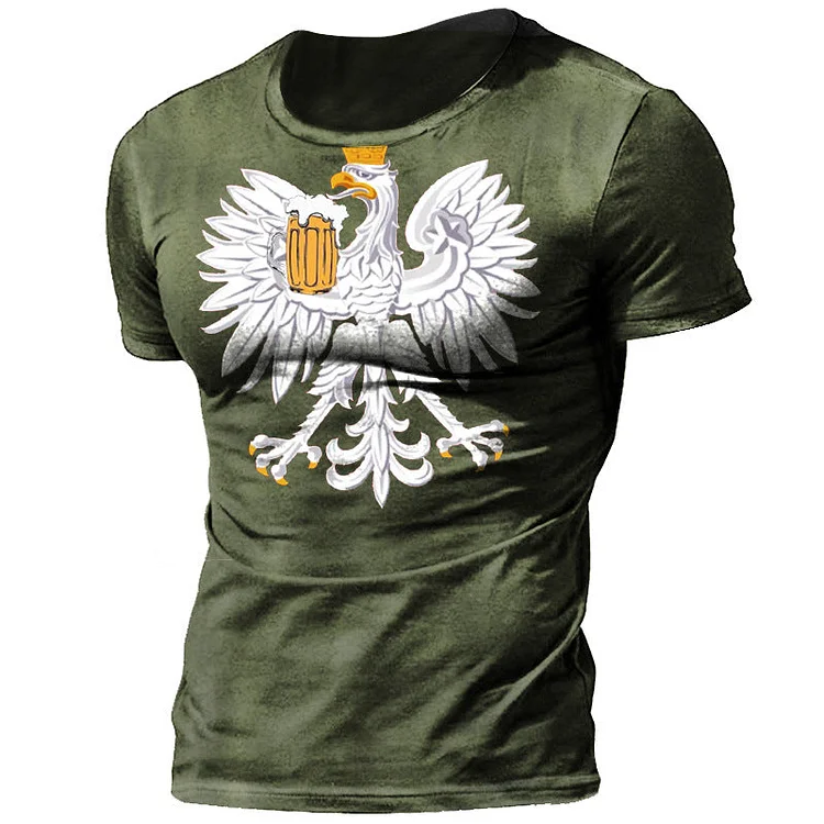 Man T Shirt round Neck Loose Printed Pullover