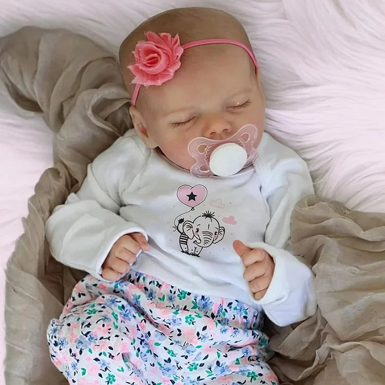  [New] 17'' Lifelike Sleeping Weighted Silicone Vinyl Newborn Baby Girl Doll Named Nariatee - Reborndollsshop®-Reborndollsshop®