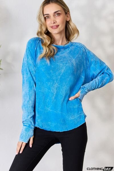 Zenana Round Neck Long Sleeve Top