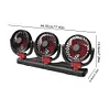 3 Head Electric Car Fan 2 Speeds Auto Air Circulation Fan for Home Desk Office