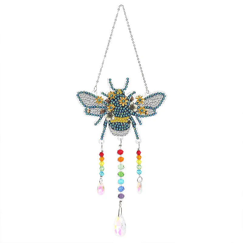 Diy Diamond Painting Wind Chimes Eagle Pendant Size Acrylic - Temu