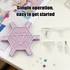 3D Printed Hexagonal Diamond Painting Pen with 5 Replacement Tips Diamond Painting Art Drill Bead Dot Pen Kit for Adults Beginners (Light Purple)