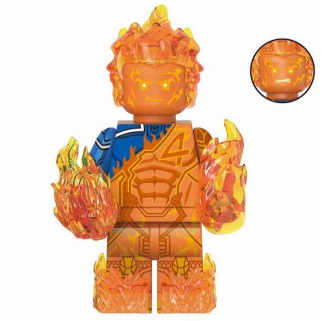 Human Torch (Marvel Rivals) Custom Marvel Superhero Minifigure Minifigure Bricks monstertoys