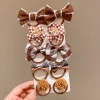 Cute Flower Gauze Plaid Bowknot Hair Bands for Kids