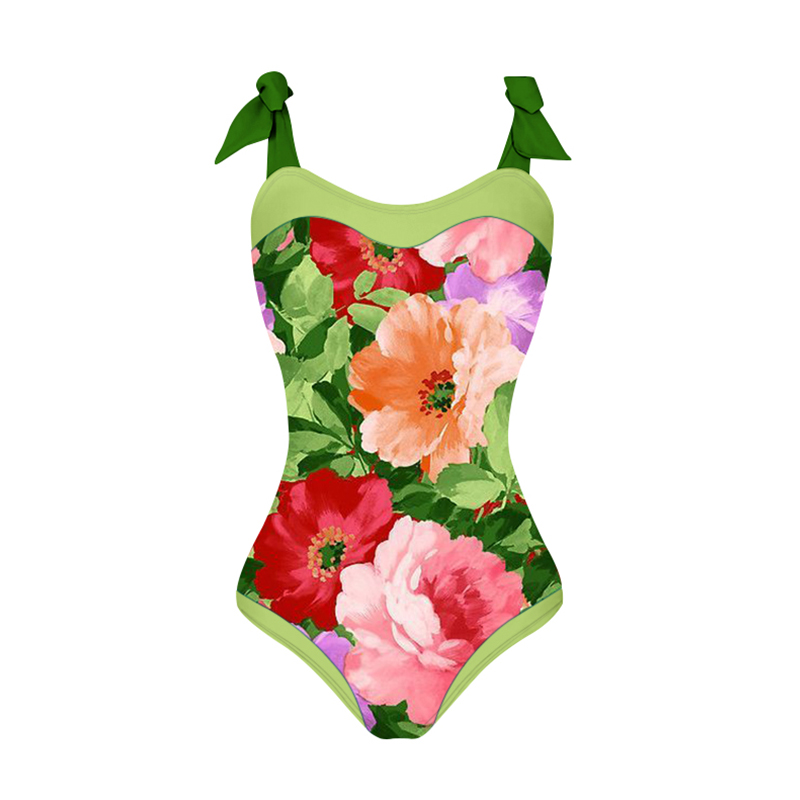 Rotimia Vintage colorful floral print swimsuit