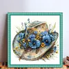 Flower Cowboy Hat-18CT Stamped Cross Stitch 25*25cm/9.84*9.84in tapestrymarket