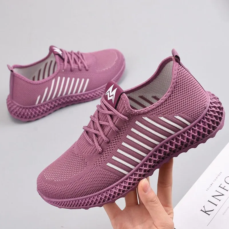 Women sneakers Mesh Breathable sports shoes Lightweight super running shoes Lace-Up soft basketball shoe woman