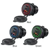 12V-24V Car Charger Socket 3 Ports PD Type C QC 3.0 USB Outlet for Car RV Marine