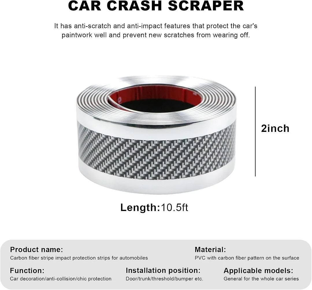 Car door anti-collision and anti-scratch cover sticker, waterproof carbon fiber door sill protection tape