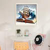 Sailboat In Book-11CT Stamped Cross Stitch 40*40cm/15.75*15.75in tapestrymarket