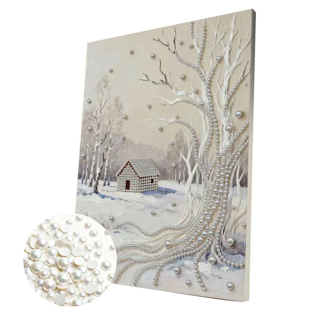 Snowfield DIY Pearl Diamond Art Kit for Adults Home Decor With Frame 30x40cm