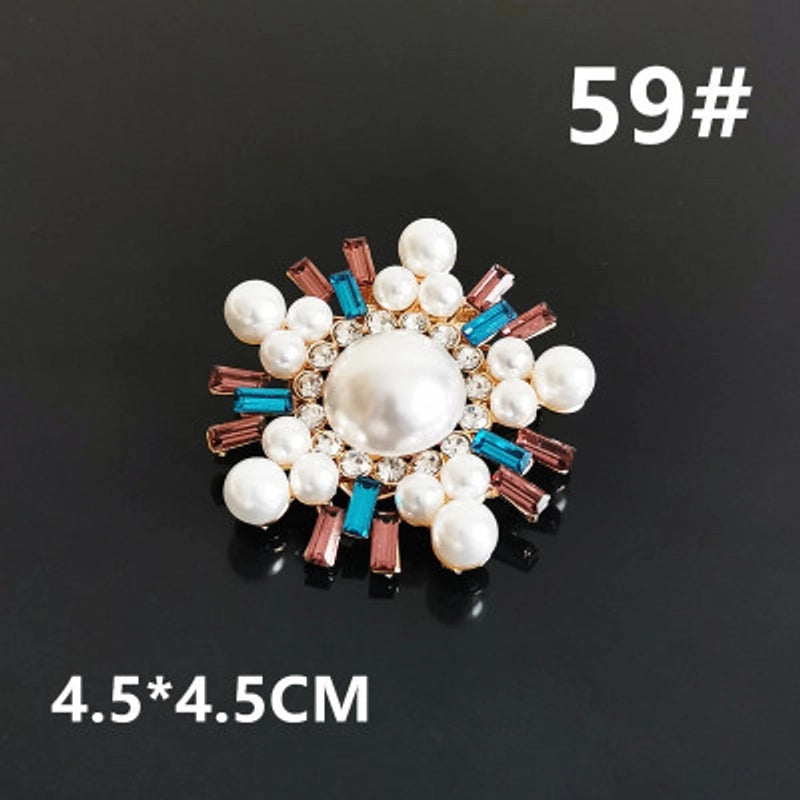 Luxurious Pin Geometric Alloy Inlay Artificial Pearls Rhinestones Women’S Brooches
