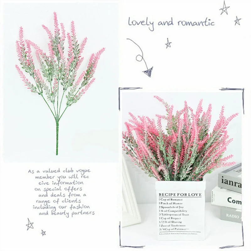 1Bouquet Romantic Provence Lavender Artificial Flowers Wedding Home Garden Decorations Christmas High Quality Fake Plant Flower