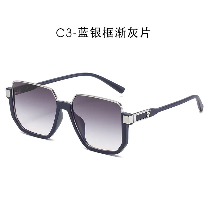 Half frame sunglasses sunglasses foreign trade cross border Amazon wholesale glasses for men and women UV proof gold plastic mixed