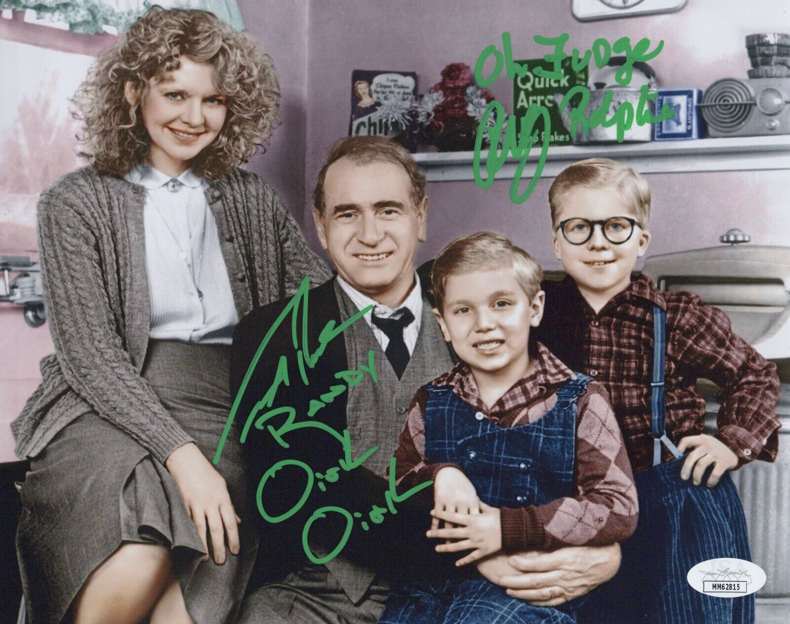 PETER BILLINGSLEY & IAN PETRELLA Signed 8x10 A CHRISTMAS STORY Photo Poster painting JSA COA