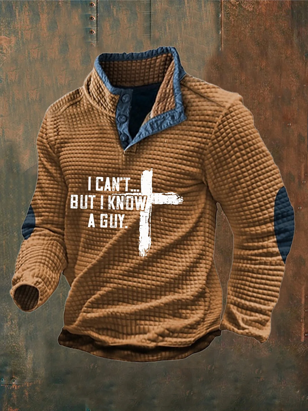 Men's I Can't But I Know A Guy Faith Waffle Sweatshirt