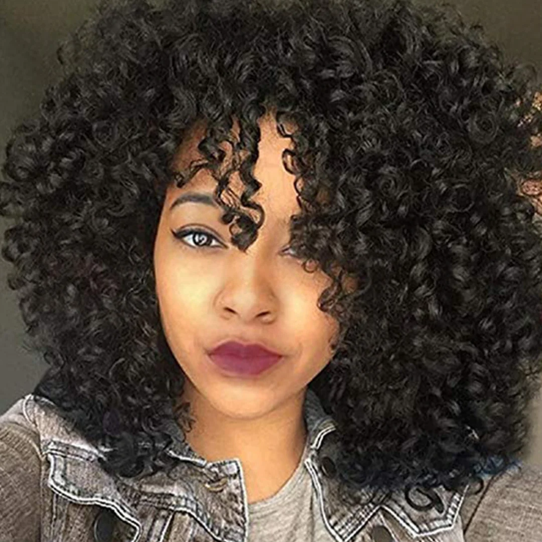 Women's Fashion Realistic Chemical Fiber Short Curly Wig Headcover-Hoverseek