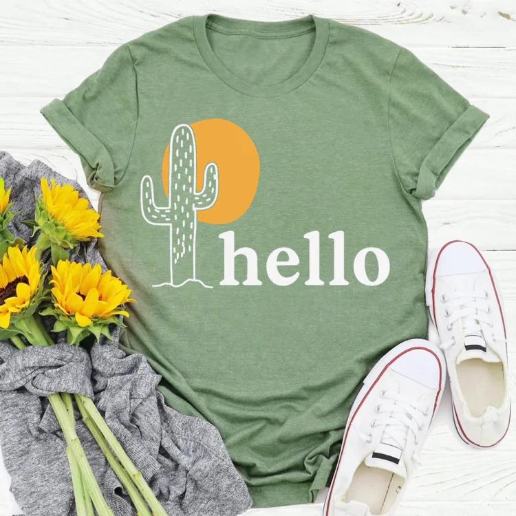 PSL-Nature Lover-Hello,Southwest Cactus  T-shirt Tee -02607