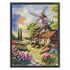 Windmill And Hut-14CT Stamped Cross Stitch Egyptian Cotton 30*40cm/11.81*15.75in tapestrymarket